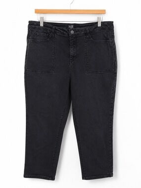 NYDJ Women’s Size 18 Cropped Bootcut Jeans 24” Inseam Black Medium Wash Stretch